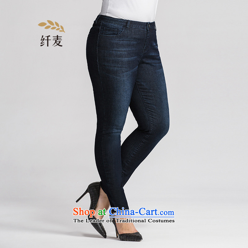 The former Yugoslavia mecca for larger women 2015 Autumn New_ thick mm Stretch video thin Jeans Fashionable female black 5XL 953321871