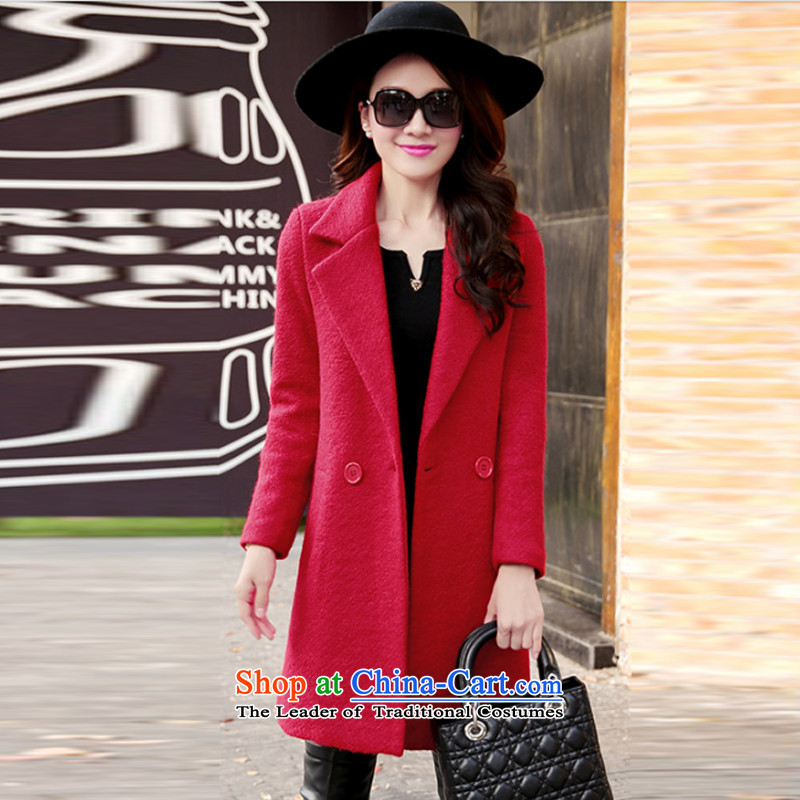 Weiwei Chen No. 2015 autumn and winter new Korean fashion in the temperament of Sau San video thin a wool coat gross? jacket 1-866-982-8688 red XL, Weiwei Chan Pin , , , shopping on the Internet