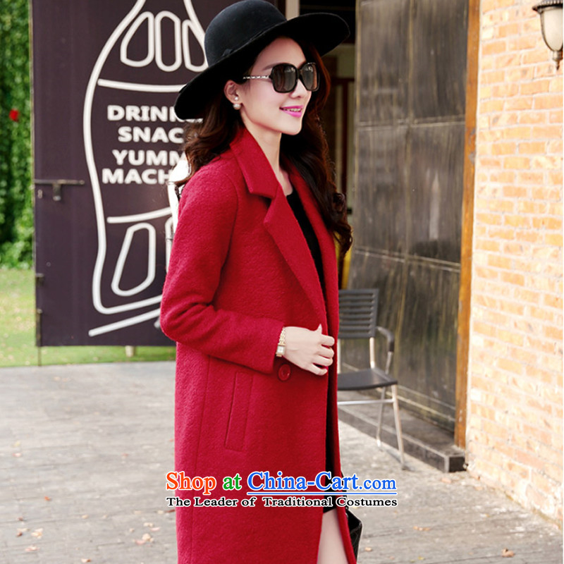 Weiwei Chen No. 2015 autumn and winter new Korean fashion in the temperament of Sau San video thin a wool coat gross? jacket 1-866-982-8688 red XL, Weiwei Chan Pin , , , shopping on the Internet