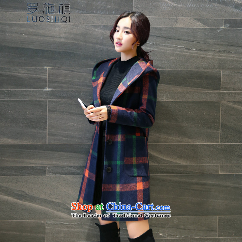 Roosch chess 2015 autumn and winter new Korean female aristocratic temperament feminine pure color wild beauty plus extra thick coat gross is velvet jacket coat female red yellow thick M roosch chess (luoshiqi) , , , shopping on the Internet