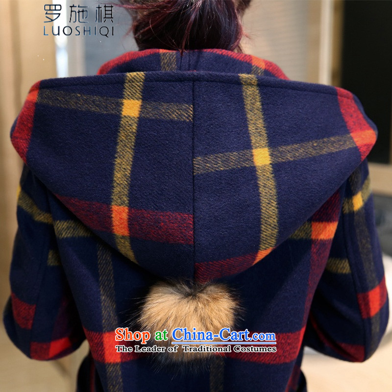 Roosch chess 2015 autumn and winter new Korean female aristocratic temperament feminine pure color wild beauty plus extra thick coat gross is velvet jacket coat female red yellow thick M roosch chess (luoshiqi) , , , shopping on the Internet