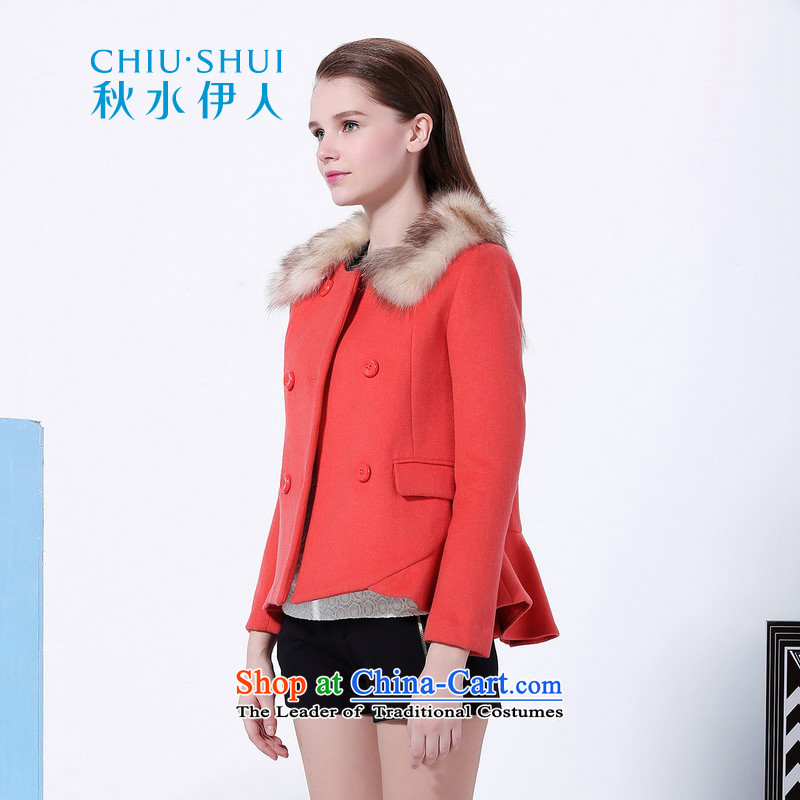 Chaplain who winter clothing new women's solid color Nuclear Sub gross collar billowy flounces stitching warm wool gross 155/80A/S, Orange red jacket?/ The Mai-Mai shopping on the Internet has been pressed.