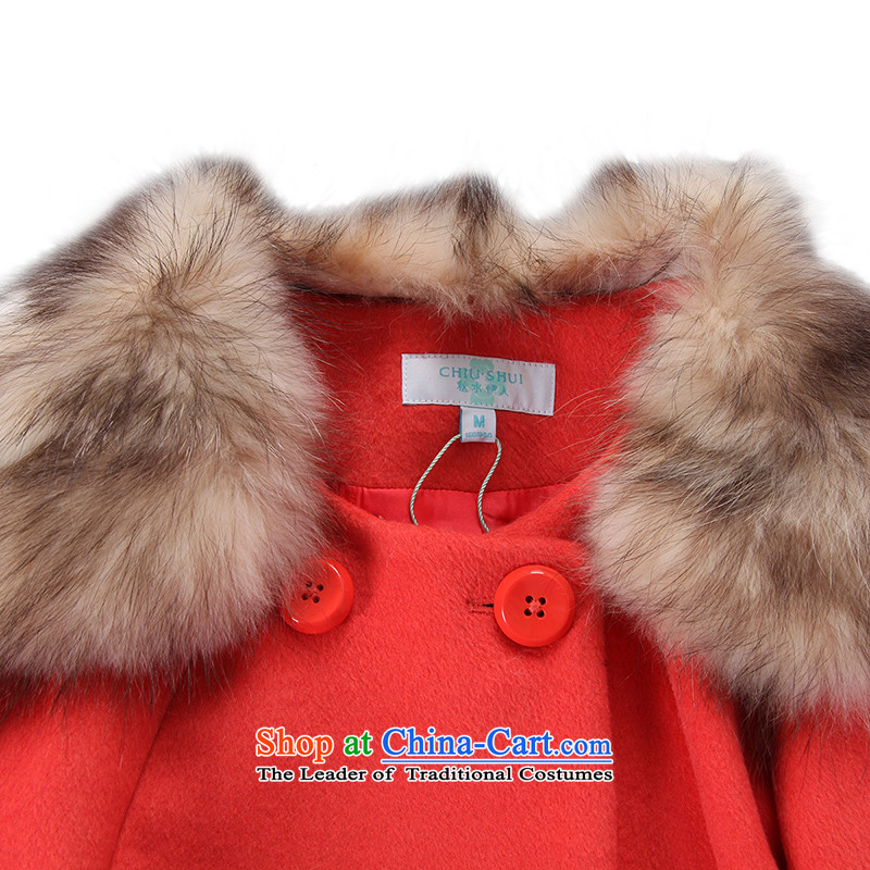 Chaplain who winter clothing new women's solid color Nuclear Sub gross collar billowy flounces stitching warm wool gross 155/80A/S, Orange red jacket?/ The Mai-Mai shopping on the Internet has been pressed.