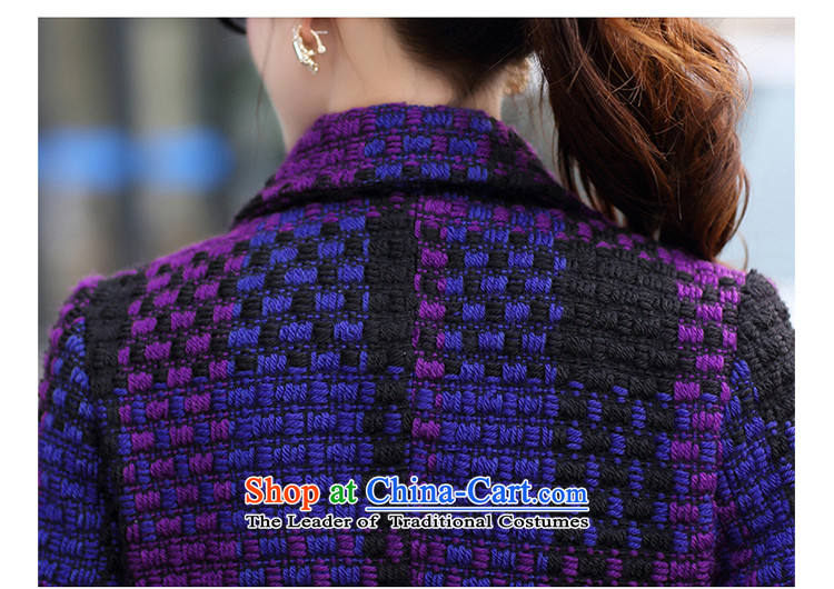 Chin-ting Connie 2015 autumn and winter new ladies hair? Jacket Korean Modern graphics thin-long lapel single row clip hair? a jacket coat female purple M picture, prices, brand platters! The elections are supplied in the national character of distribution, so action, buy now enjoy more preferential! As soon as possible.