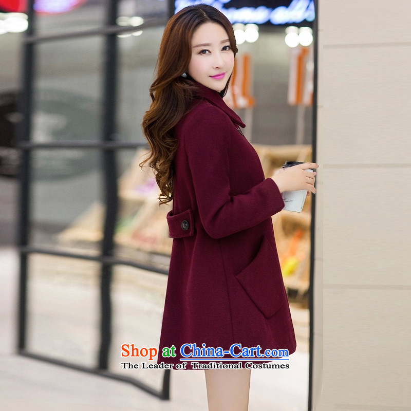 Daw Aung San Suu Kyi accommodation 2015 Fall/Winter Collections Gross Korean female coat?   in the jacket long hair? for women C150812 wine red M, Daw Aung San Suu Kyi accommodation.... shopping on the Internet