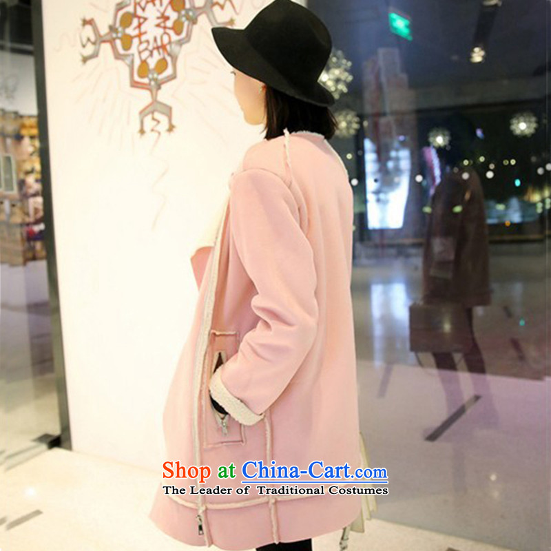 Jane can also load the autumn and winter 2015 new pink coat female Korean gross? Edition long Chamois Velvet jacket pink M(100-110 065 catties), Jane also (jianye) , , , shopping on the Internet