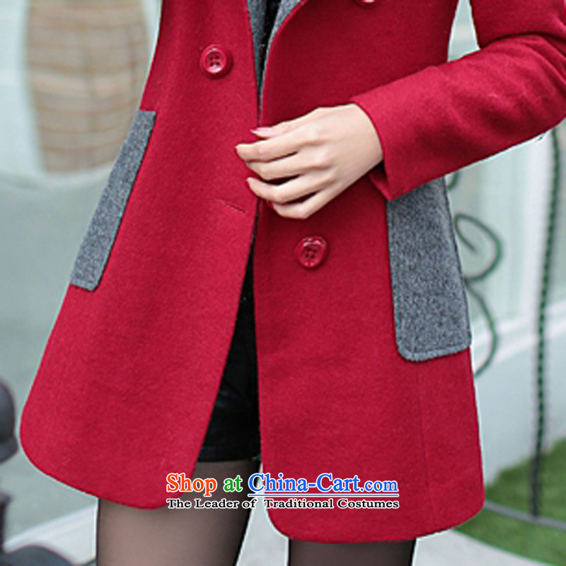 Piao Mr Ngan 2015 gross?   woolen coat female coats larger really Gross Gross jacket D321 collar? wine red  , L, MR NGAN (piaoyan drift) , , , shopping on the Internet
