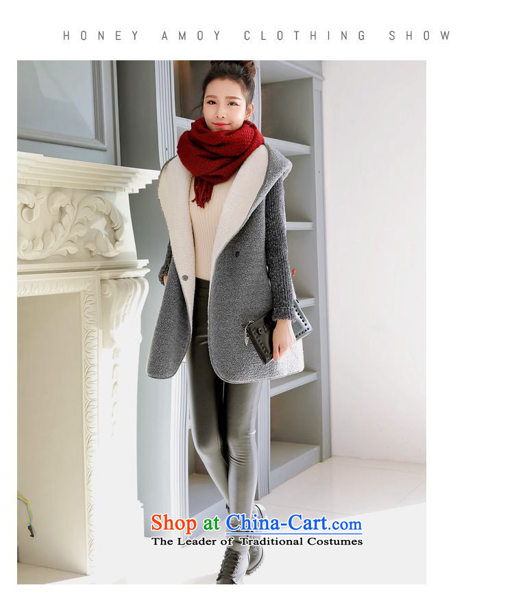   The Korean version of the 2015 Fall/Winter Collections for larger female thick mm thick winter clothing in the Lamb Wool Velvet loose long sweater jacket 200 catties can penetrate gray are code pictures, prices, brand platters! The elections are supplied in the national character of distribution, so action, buy now enjoy more preferential! As soon as possible.