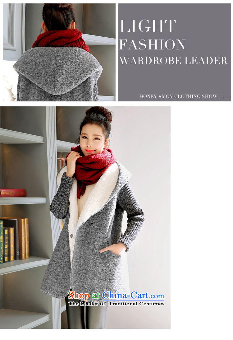   The Korean version of the 2015 Fall/Winter Collections for larger female thick mm thick winter clothing in the Lamb Wool Velvet loose long sweater jacket 200 catties can penetrate gray are code pictures, prices, brand platters! The elections are supplied in the national character of distribution, so action, buy now enjoy more preferential! As soon as possible.