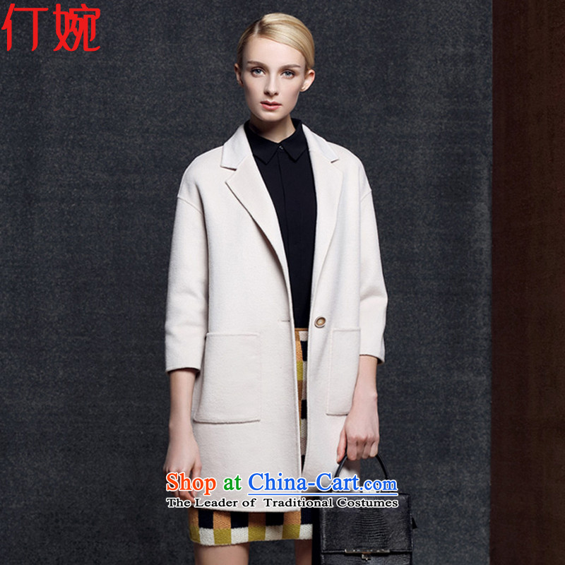 The suspension of the autumn and winter 2015 Yuen new woolen coat cashmere overcoat Sau San pure color female two-sided jacket coat? female gross 5006 m White L, Ding Yuen (wan) , , , ding shopping on the Internet