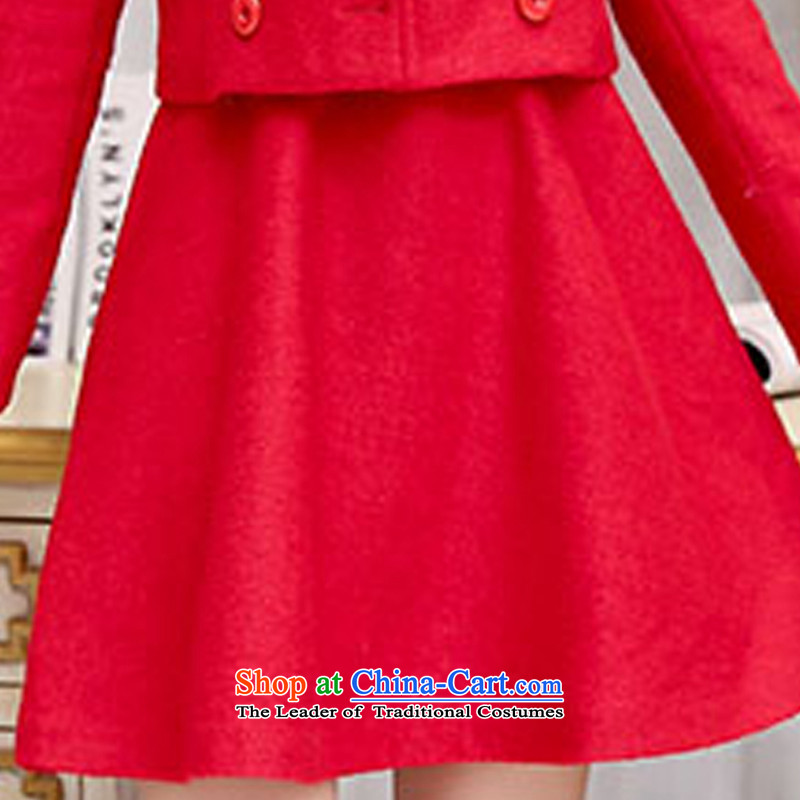 Estimated 2015 autumn to involve new for women in the new winter long solid color jacket coat? female gross 1-5341-8900 red white hair for M (JIEFULAN involved be) , , , shopping on the Internet