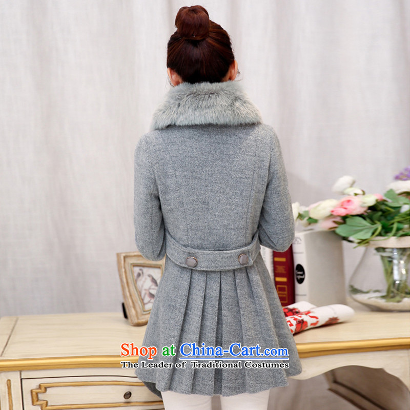 Estimated 2015 autumn to involve new for women in the new long winter of 5342 Women's jacket coat? gray. M (JIEFULAN involved be) , , , shopping on the Internet