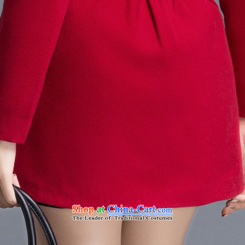 Dan JIE SHI MAO? 2015 autumn and winter coats female new Korean version of a jacket Sau San video thin hair? girls jacket long red L (General), Dan Jie Shi (DAN JIE SHI) , , , shopping on the Internet