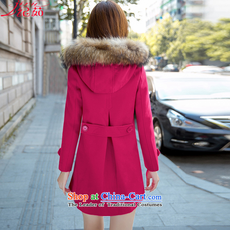 Ju 2015 autumn and winter and discipline in the new long hair? jacket Korean Sau San video thin double-cap for gross A cloak leisure a wool coat larger female blue    , L, discipline-ju (JIRU) , , , shopping on the Internet