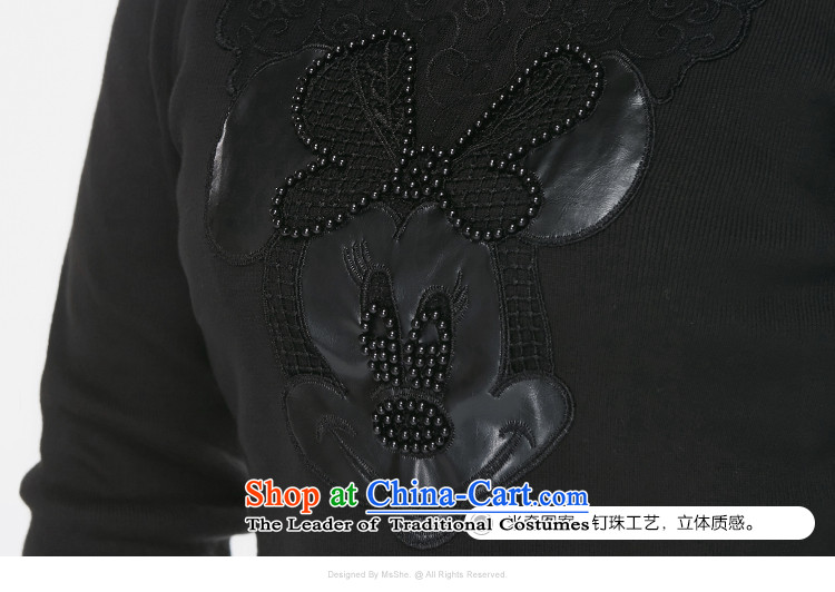 Msshe xl women 2015 New Fall/Winter Collections thick MM cartoon images of the Breast sweater pullovers 4585th black 2XL Photo, prices, brand platters! The elections are supplied in the national character of distribution, so action, buy now enjoy more preferential! As soon as possible.