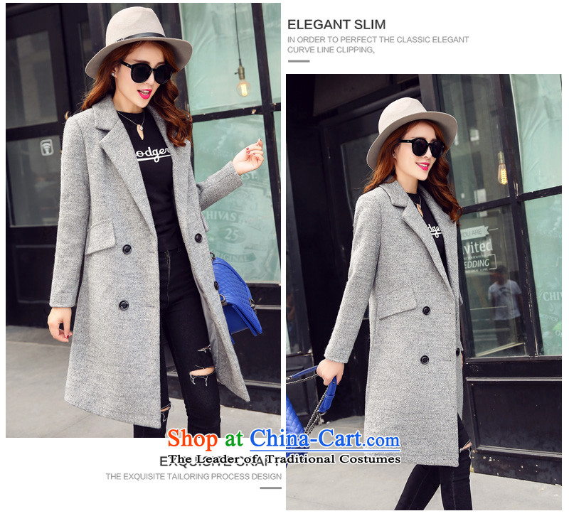 In accordance with the  2015 days Ji-mi autumn new product version won double-pure colors in Sau San long jacket coat gross? female 172 gray M picture, prices, brand platters! The elections are supplied in the national character of distribution, so action, buy now enjoy more preferential! As soon as possible.