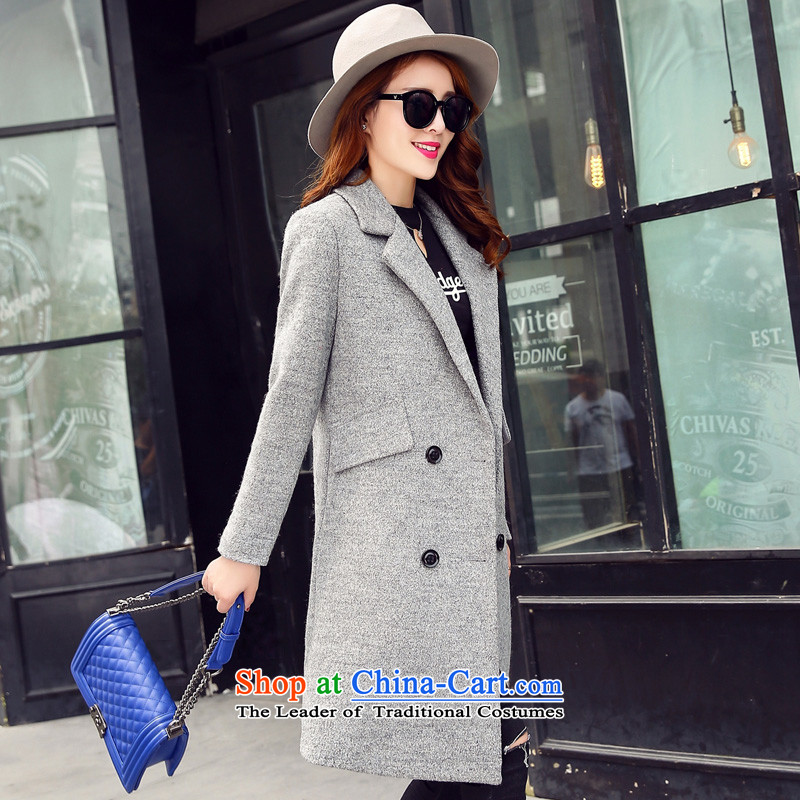 In accordance with the  2015 days Ji-mi autumn new product version won double-pure colors in Sau San long jacket coat gross? female 172 gray M days (tianzhimeiyi Ji-mi) , , , shopping on the Internet