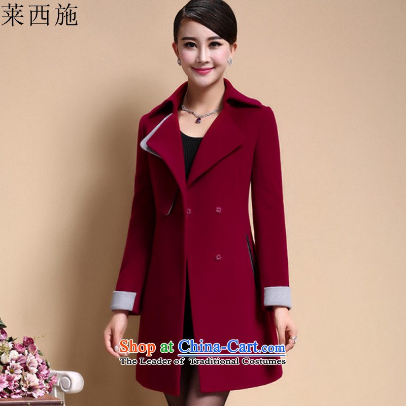 Gloria Xi Shi 2015 Autumn replacing the new Korean jacket coat of Sau San Mao? female autumn and winter 1009  high-Gwi-red , L, Blair Sichem shopping on the Internet has been pressed.