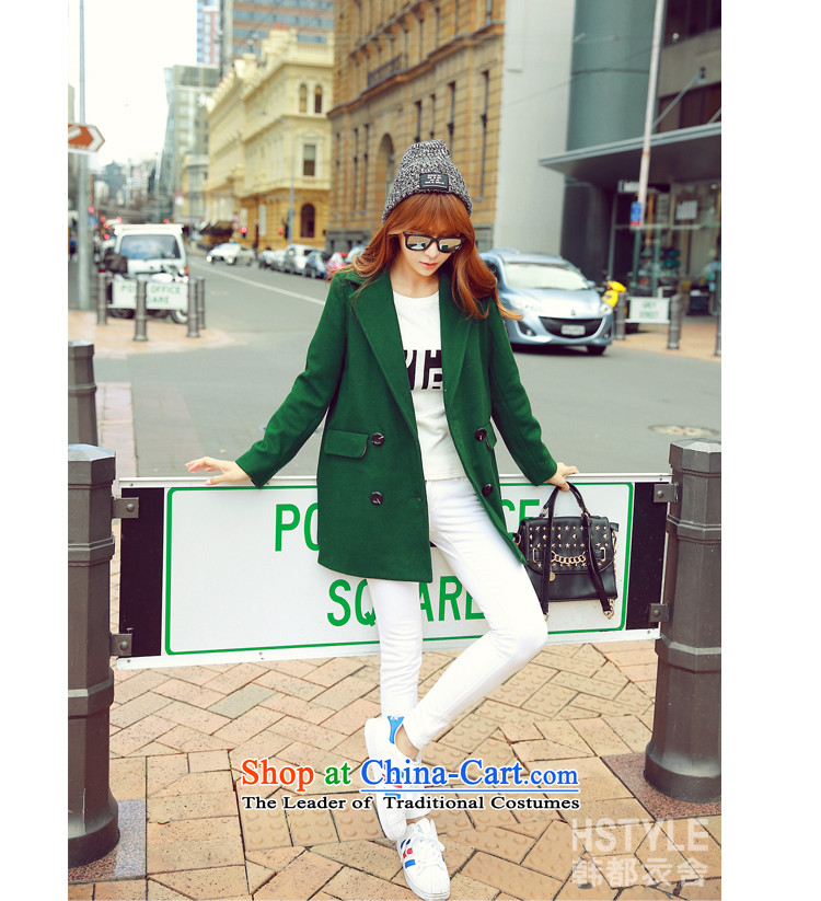 Korea has the Korean version of the Dag Hammarskjöld yi 2015 winter clothing new women's solid color lapel loose coat MR5902 gross? deep color and picture of M, prices, brand platters! The elections are supplied in the national character of distribution, so action, buy now enjoy more preferential! As soon as possible.
