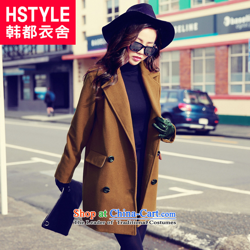 Korea has the Korean version of the Dag Hammarskjöld yi 2015 winter clothing new women's solid color lapel loose coat MR5902 gross? deep and Color M won both houses (HSTYLE Yi) , , , shopping on the Internet