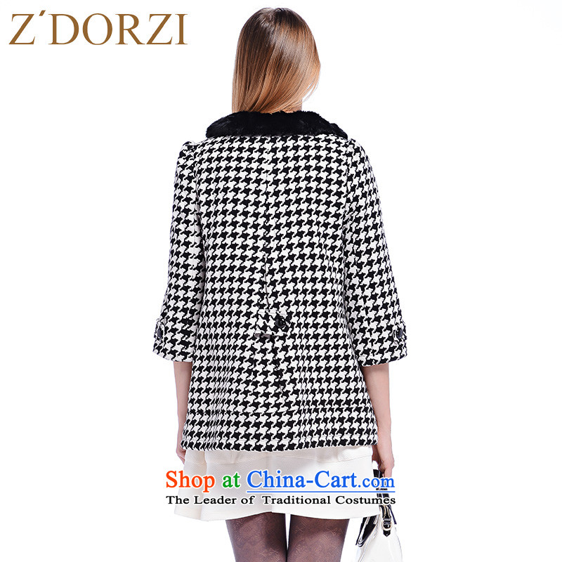 Zdorzi/ colorful Cheuk-yan 2015 autumn and winter new seven-sleeved jacket stylish chidori. long)? jacket 928263 Black and White XL, colorful (Z'DORZI Cheuk-yan) , , , shopping on the Internet