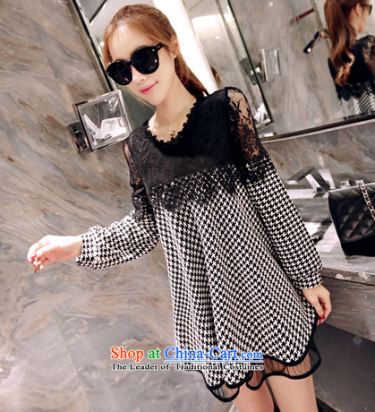 Shinu party-load new autumn 2015 Korean version of large numbers of ladies thick MM video thin loose lace stitching long-sleeved dresses there were 6,616 hotel picture color pictures, prices, XXXL brand platters! The elections are supplied in the national character of distribution, so action, buy now enjoy more preferential! As soon as possible.