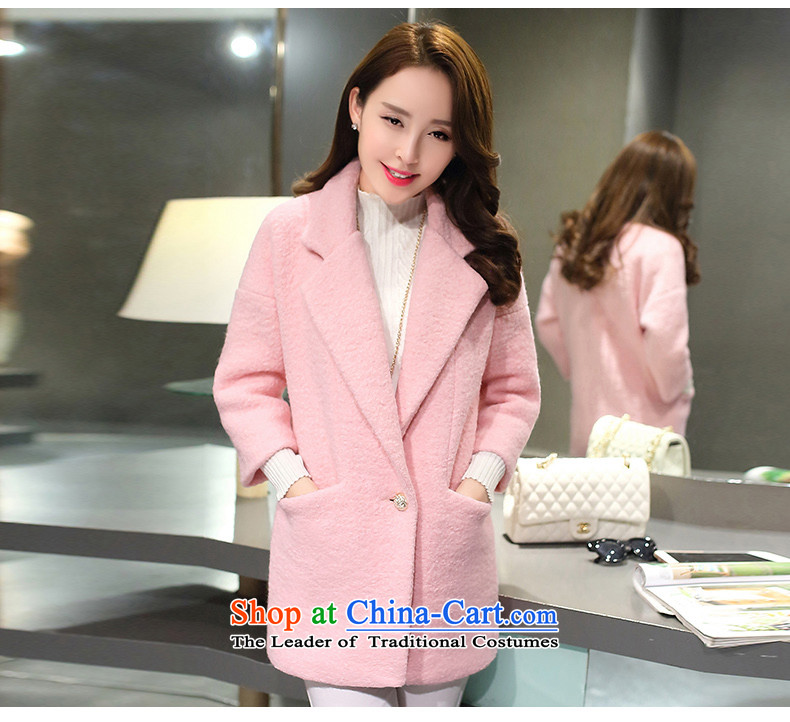 Xuan ina 2015 autumn and winter Ms. new stylish jacket? gross Korean version of Sau San long coats gross flows of female WAY9832? pink M picture, prices, brand platters! The elections are supplied in the national character of distribution, so action, buy now enjoy more preferential! As soon as possible.
