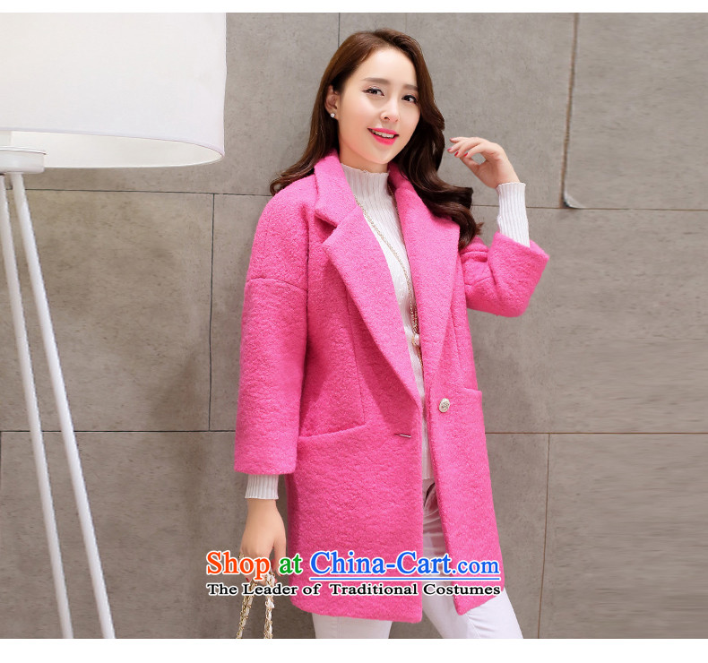 Xuan ina 2015 autumn and winter Ms. new stylish jacket? gross Korean version of Sau San long coats gross flows of female WAY9832? pink M picture, prices, brand platters! The elections are supplied in the national character of distribution, so action, buy now enjoy more preferential! As soon as possible.