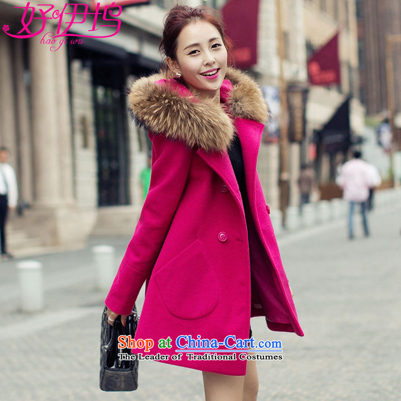 Good El docking cloak? female jacket coat gross Korean version 2015 Sau San autumn and winter new really gross for a wool coat girl in 1582 by the long redM