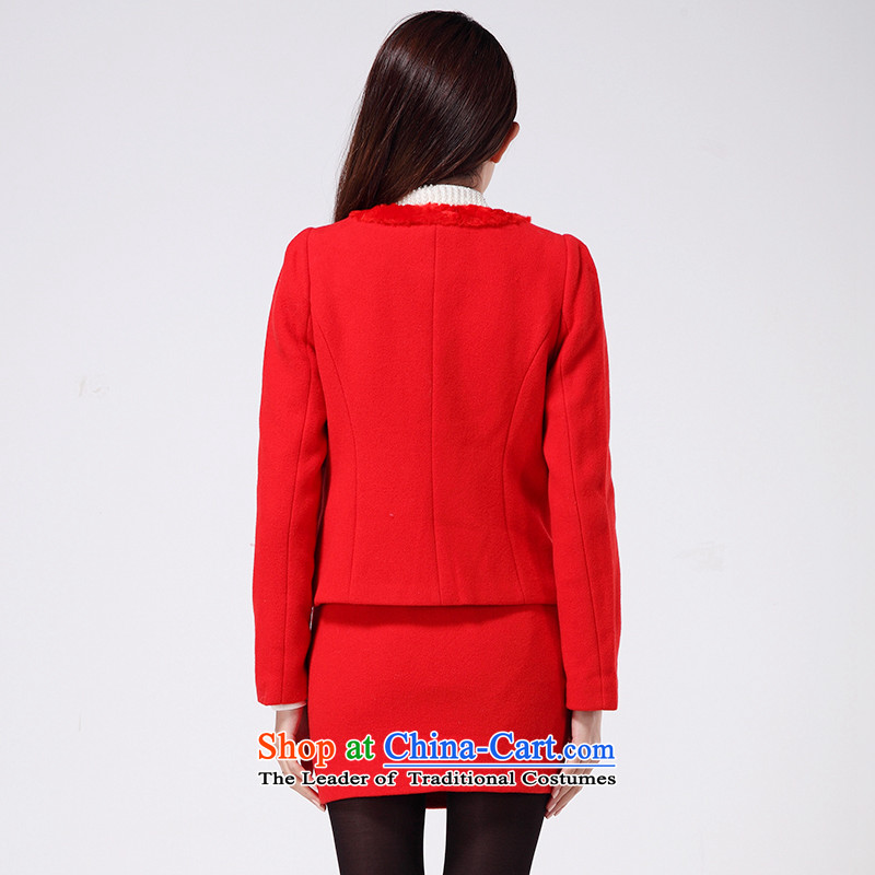 To winter new flower exquisite nail Pearl? jacket female sweet to gross shortage of Sau San a wool coat 29DD42929 chinese red flower duoyi (S) , , , shopping on the Internet