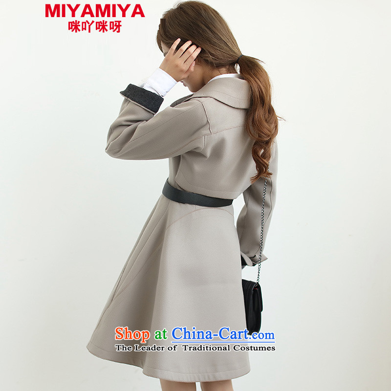 Miyamiya2015 autumn and winter new Korean Sau San cloak? jacket in gross long foutune petticoats gross a wool coat female gray M meters of MIA, (MIYAMIYA) , , , shopping on the Internet