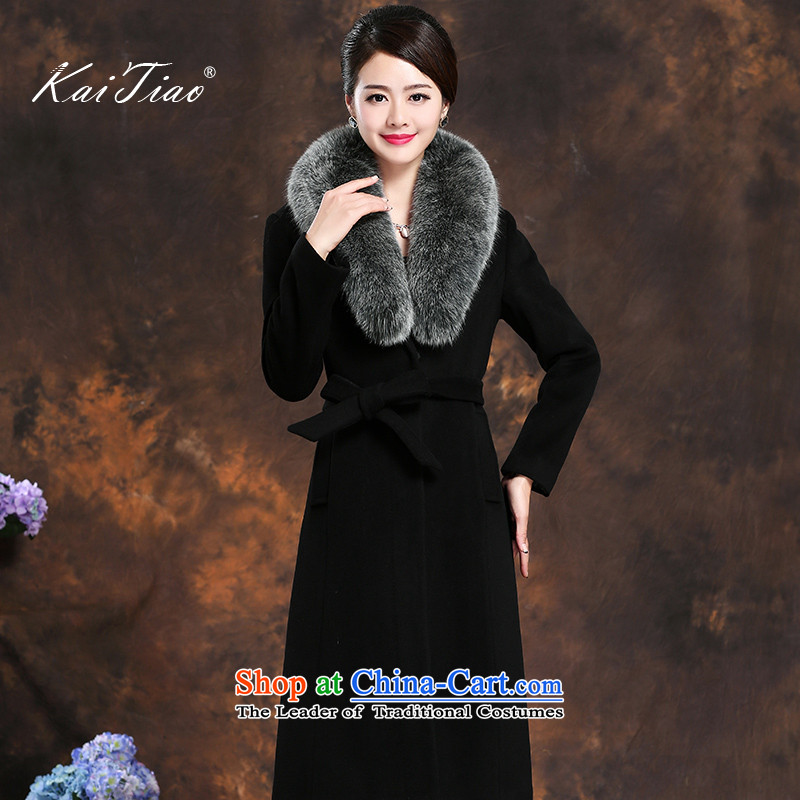 The high end of the cashmere overcoat female winter 2015 New Fox for long. Made from Gross Gross jacket counters? Genuine gross black cloak?M