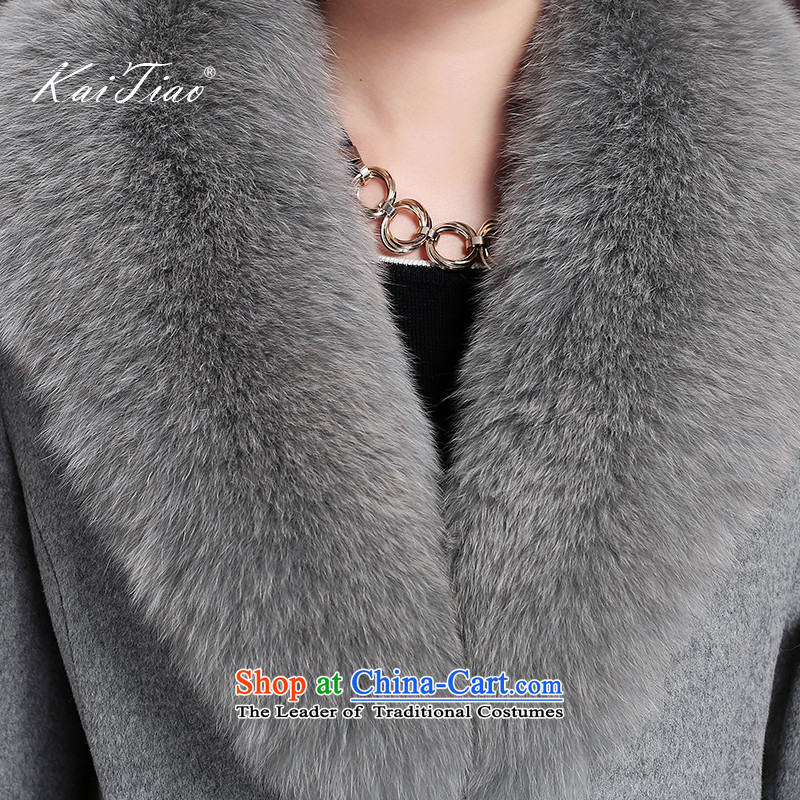 The high end of the cashmere overcoat female winter 2015 New Fox for long. Made from Gross Gross jacket counters? Genuine gross coats black m,kaitiao,,,? Online Shopping