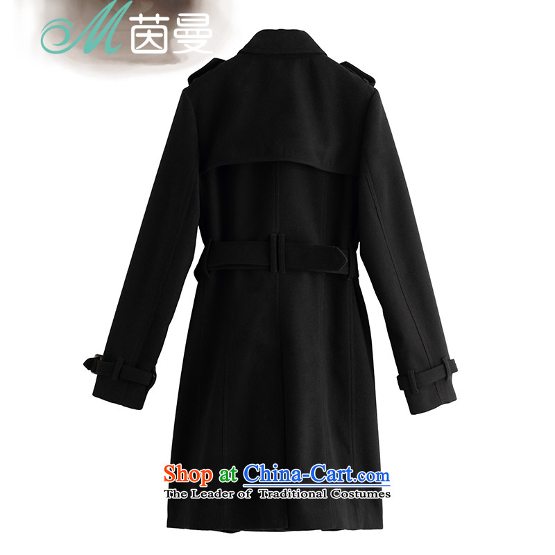Athena Chu Cayman Fanfan Fan installed new autumn 2015 solid color graphics and slender waist)? overcoat girl (8533210365- Black Ink Gray L, Athena Chu (INMAN, DIRECTOR) , , , shopping on the Internet