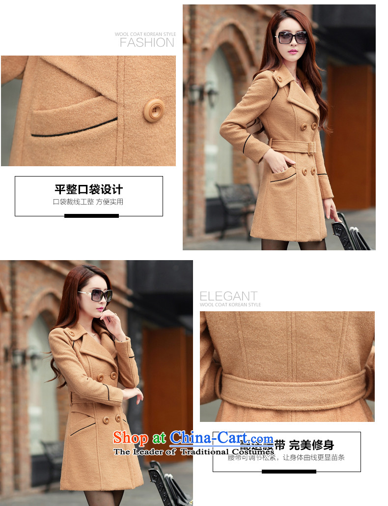 Martin Lee Yuexin 2015 winter clothing Korean video in thin long Sau San gross coats female  Q0103? Navy M picture, prices, brand platters! The elections are supplied in the national character of distribution, so action, buy now enjoy more preferential! As soon as possible.
