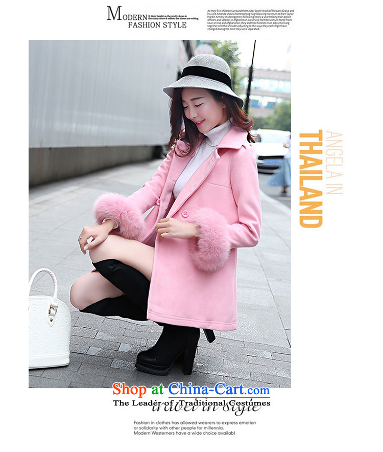 The Gangnam grass in the autumn and winter new long hair? coats female wild stylish Sweet, Sau San elegant double-pink jacket coat L picture, prices, brand platters! The elections are supplied in the national character of distribution, so action, buy now enjoy more preferential! As soon as possible.