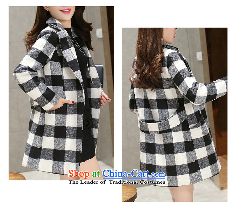 Xuan ina 2015 autumn and winter new a wool coat female Korean fashion in the Sau San long latticed lapel gross flows of female jacket? checkered picture L, prices, brand platters! The elections are supplied in the national character of distribution, so action, buy now enjoy more preferential! As soon as possible.