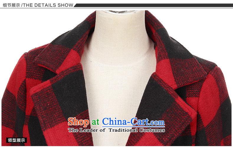 Xuan ina 2015 autumn and winter new a wool coat female Korean fashion in the Sau San long latticed lapel gross flows of female jacket? checkered picture L, prices, brand platters! The elections are supplied in the national character of distribution, so action, buy now enjoy more preferential! As soon as possible.