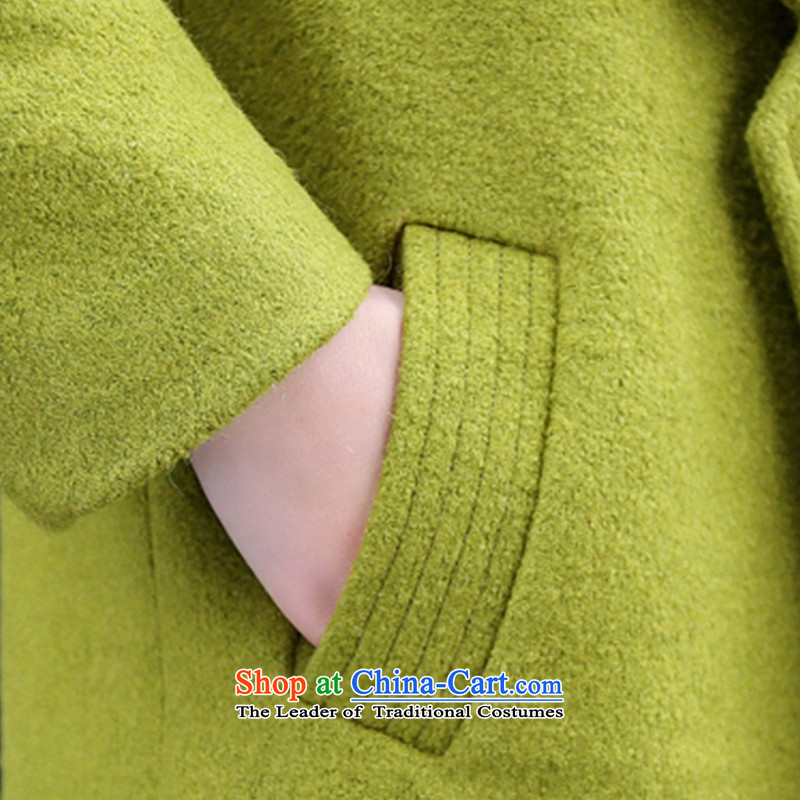 The World 2015 autumn and winter clothing stores new gross girls jacket?   Korean long thick wool a wool coat female green M world yi compartment (tianxiayicang) , , , shopping on the Internet
