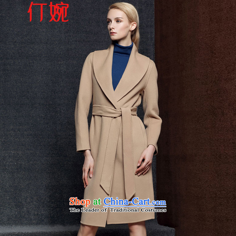 The suspension of the autumn and winter 2015 Yuen new Korean girl in Sau San cashmere overcoat long woolen coat loose simple two-sided jacket coat? female gross 8007 card its?L