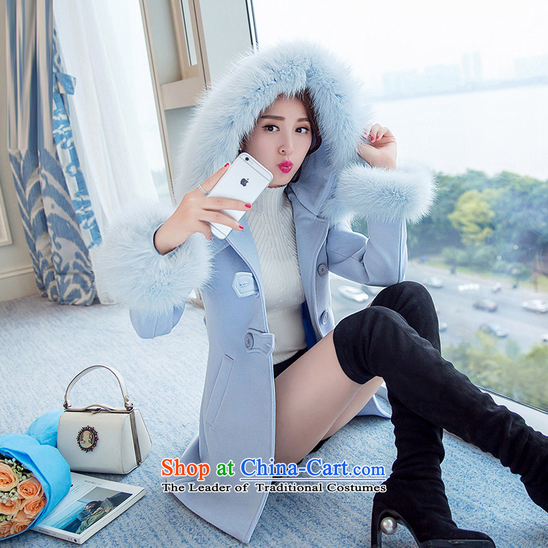 The land of the autumn and winter 2015 New Female Cap Gross Gross Korean leaders and women in Sau San temperament long hair? MLY2862 pink jacket female M, better land-ah (MEILOVEYO) , , , shopping on the Internet
