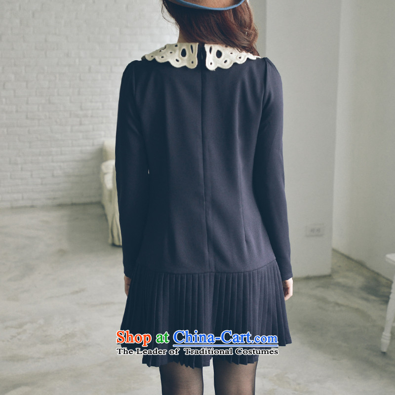 Szili Clinton 2015 new products in the autumn hypertrophy code women thick mm sister relaxd stylish lady long-sleeved dresses 200 hundred catties pleated skirts wild, forming the dark blue skirt XXXL, Szili (celia dayton , , , shopping on the Internet