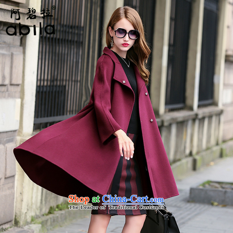 The high-end-pik classic plain manual two-sided cashmere cloak? female gross. Ms. long woolen coat loose cloak? jacket abl10127 gross bourdeaux L, al-down (abila Pik) , , , shopping on the Internet