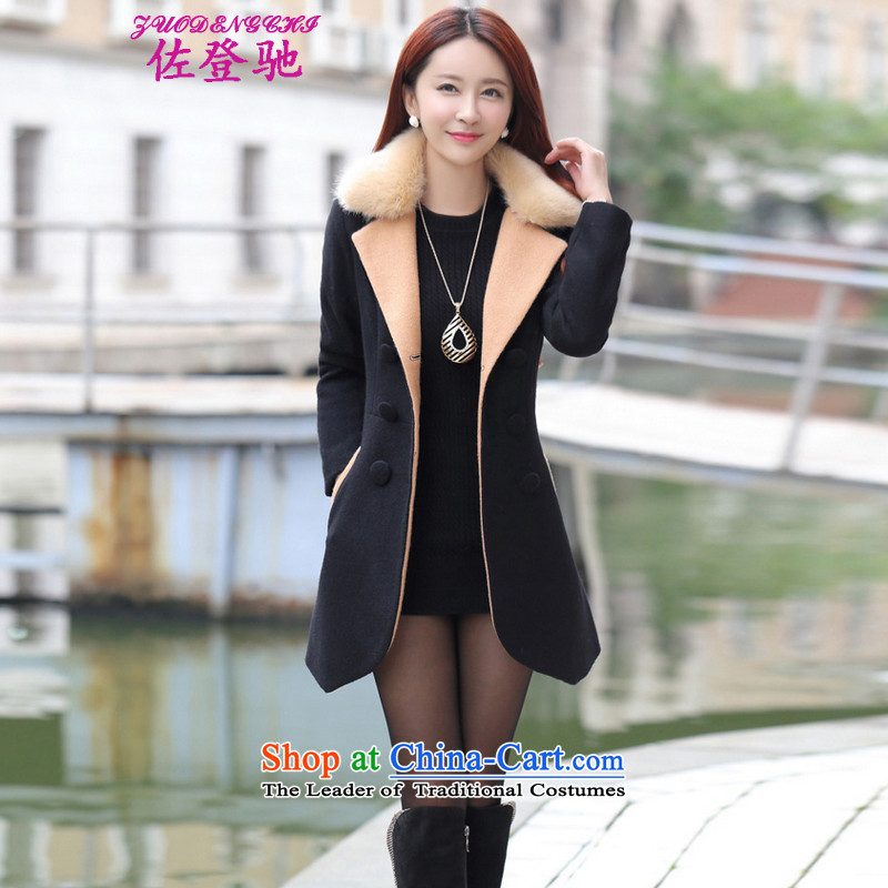 Sato Log? 2015 Fall/Winter Collections in the new Korean long large Sau San Mao jacket coat a pack of black women, M, Sato Log?ZUODENGCHI) , , , shopping on the Internet