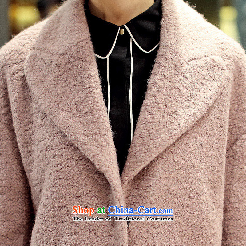 For autumn and winter 2015-heung-new ladies hair? Jacket Korean modern long-sleeved single row detained temperament, long thin graphics elegant gross overcoats female beige? , L, IS-QIAOXIANGER incense) , , , shopping on the Internet