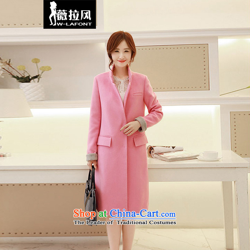 Vera wind 2015 autumn and winter new Korean trendy code women a wool coat in the long hair of Sau San? female in the red jacket?XL