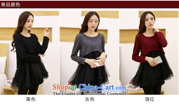 Cocoa where Ting 2015 autumn and winter new Korean version of large numbers of ladies' knitted eugen duerrwachter MM thick yarn series dresses girls spell 8195 3XL wine red picture, prices, brand platters! The elections are supplied in the national character of distribution, so action, buy now enjoy more preferential! As soon as possible.
