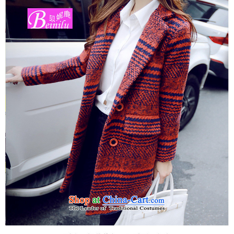 Connie Deer 2015 Autumn Addis Ababa new gross overcoats in this long, large segments of the Korean version of red , L, Addis Ababa wool? Connie beinilu deer () , , , shopping on the Internet
