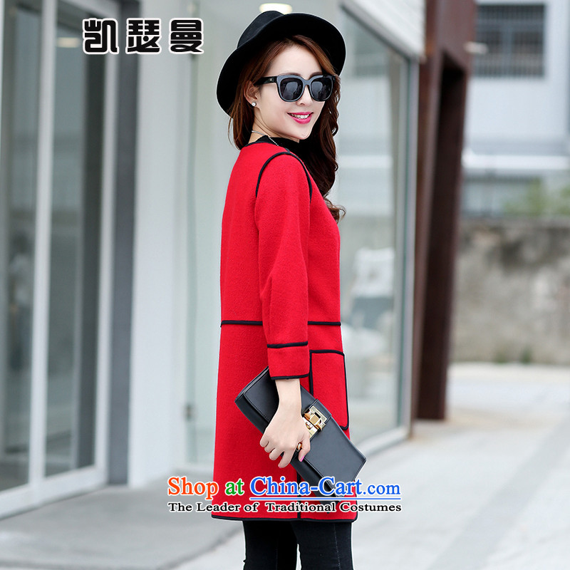 Catherine Cayman 2015 Fall/Winter Collections Gross Korean female jacket is straight in long hair? female 1207 Red ,L,Coat Catherine KAISEMAN (Cayman) , , , shopping on the Internet