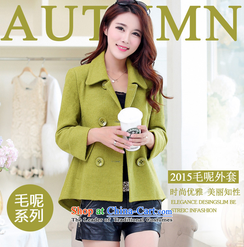 Water-wook of the 2015 autumn and winter new graphics thin hair so Sau San Jacket Korean short, Ms. small jacket double-a wool coat olive green M picture, prices, brand platters! The elections are supplied in the national character of distribution, so action, buy now enjoy more preferential! As soon as possible.